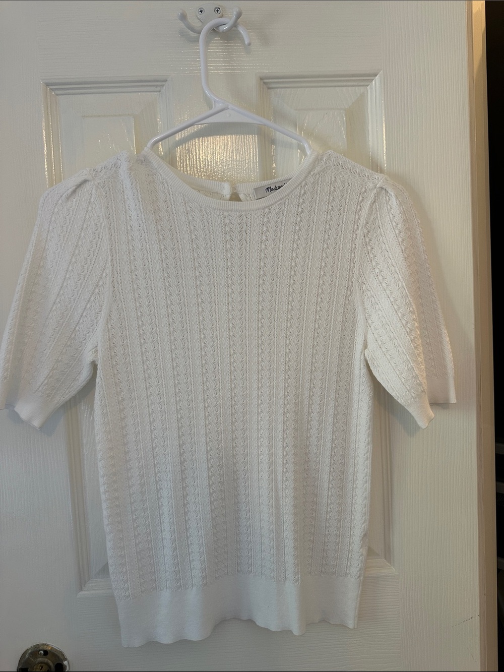 Madewell short sleeve pointelle top size small